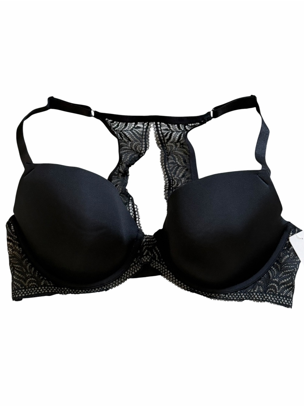 Paramour CAROLINA FULL FIGURE CONTOUR Black Lace Racerback T-Shirt Bra